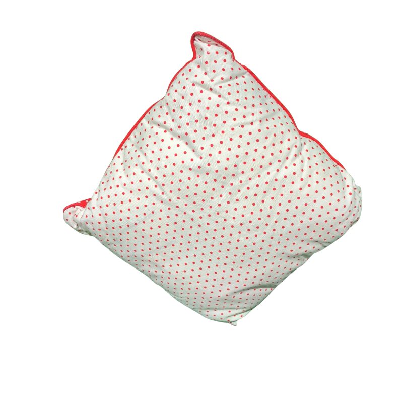 Almofada Decorativa Branca com Bolinhas Vermelhas