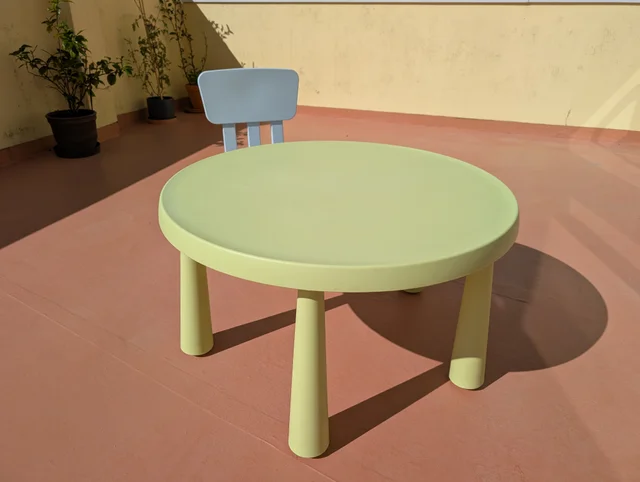 Mesa p/criança, mammut interior/exterior/ verde pistachio, 85 cm