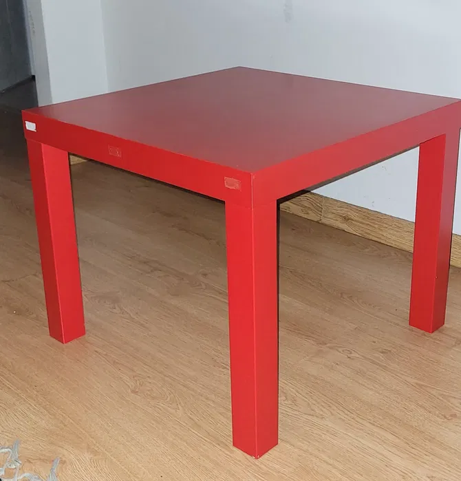 Mesa de apoio, Lack Vermelho, 55x55 cm