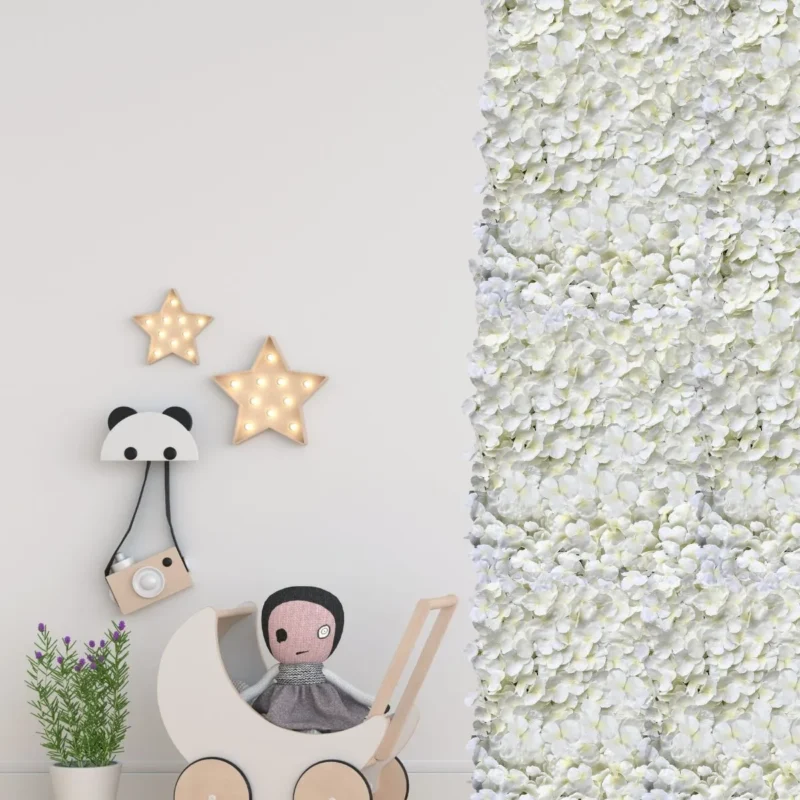 Painel Floral de Parede de Hortênsias